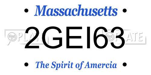 2GEI63 Massachusetts License Plate