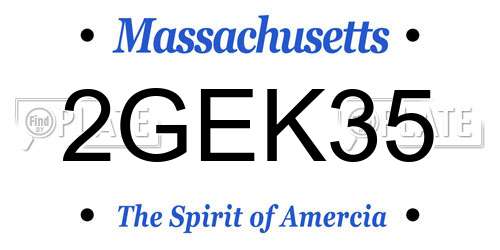 2GEK35 Massachusetts License Plate