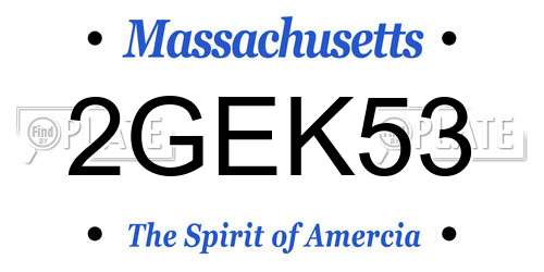 2GEK53 Massachusetts License Plate