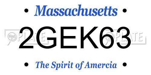 2GEK63 Massachusetts License Plate