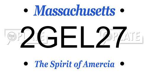 2GEL27 Massachusetts License Plate