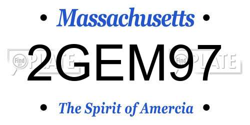 2GEM97 Massachusetts License Plate