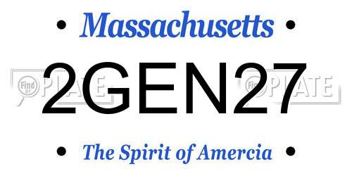 2GEN27 Massachusetts License Plate