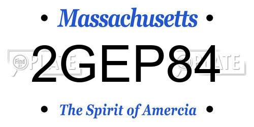 2GEP84 Massachusetts License Plate