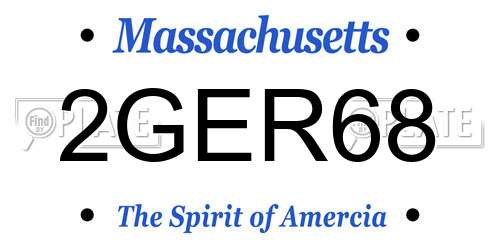 2GER68 Massachusetts License Plate