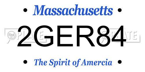 2GER84 Massachusetts License Plate