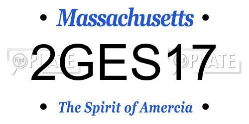 2GES17 Massachusetts License Plate