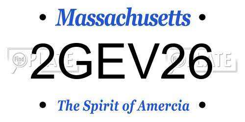 2GEV26 Massachusetts License Plate