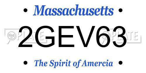 2GEV63 Massachusetts License Plate