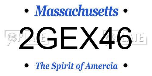 2GEX46 Massachusetts License Plate