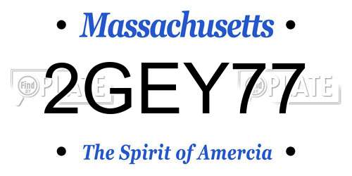 2GEY77 Massachusetts License Plate