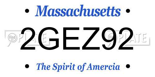 2GEZ92 Massachusetts License Plate