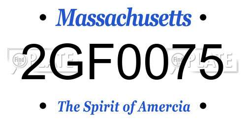 2GF0075 Massachusetts License Plate