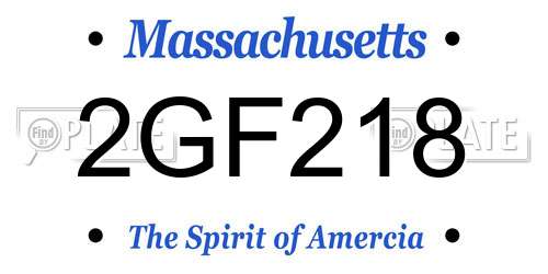 2GF218 Massachusetts License Plate