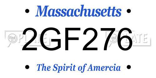 2GF276 Massachusetts License Plate