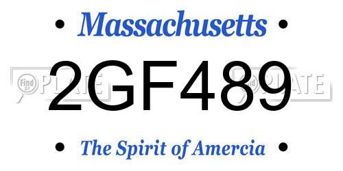2GF489 Massachusetts License Plate