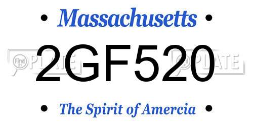 2GF520 Massachusetts License Plate