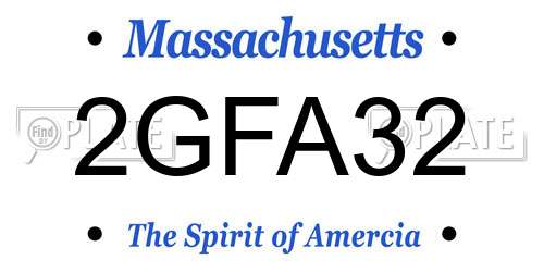 2GFA32 Massachusetts License Plate