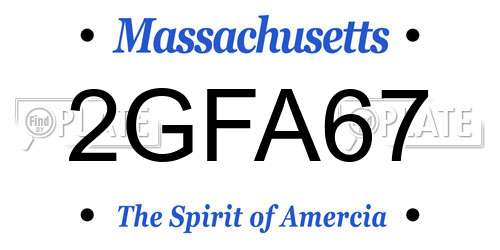 2GFA67 Massachusetts License Plate