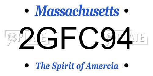 2GFC94 Massachusetts License Plate