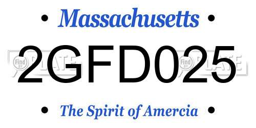2GFD025 Massachusetts License Plate
