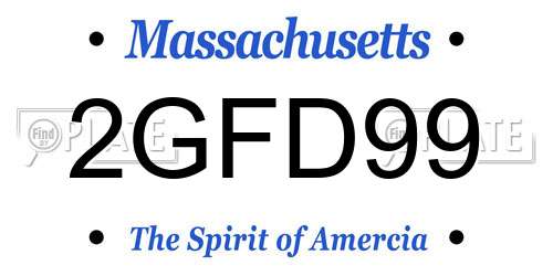 2GFD99 Massachusetts License Plate