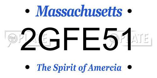 2GFE51 Massachusetts License Plate