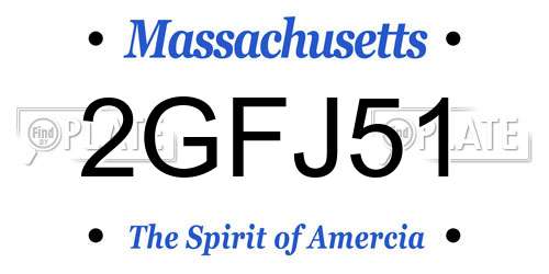 2GFJ51 Massachusetts License Plate