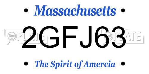 2GFJ63 Massachusetts License Plate