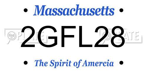 2GFL28 Massachusetts License Plate