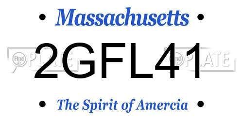 2GFL41 Massachusetts License Plate