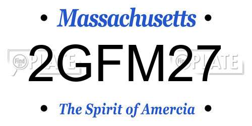 2GFM27 Massachusetts License Plate