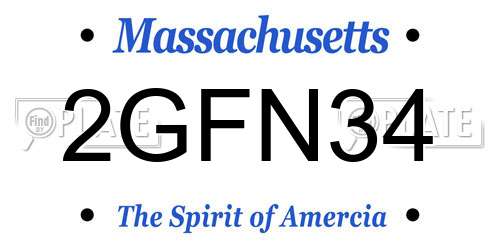 2GFN34 Massachusetts License Plate