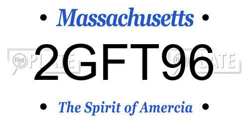 2GFT96 Massachusetts License Plate
