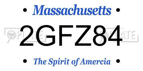 2GFZ84 Massachusetts License Plate