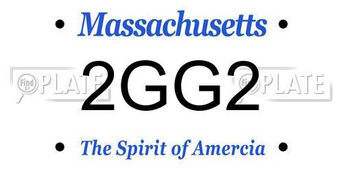 2GG2 Massachusetts License Plate