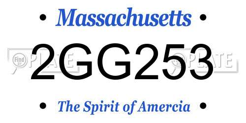 2GG253 Massachusetts License Plate