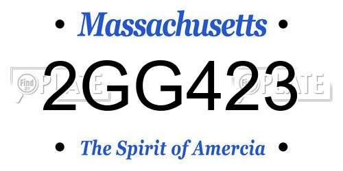 2GG423 Massachusetts License Plate