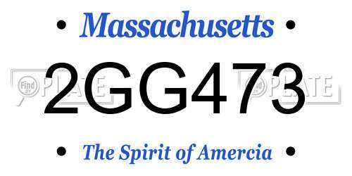 2GG473 Massachusetts License Plate