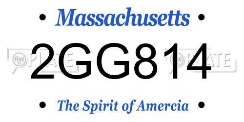 2GG814 Massachusetts License Plate