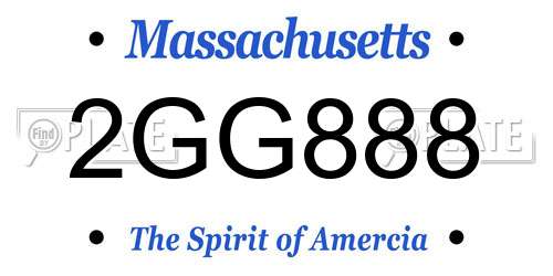 2GG888 Massachusetts License Plate