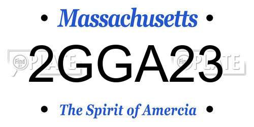2GGA23 Massachusetts License Plate