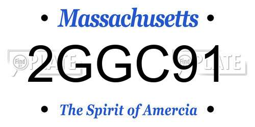 2GGC91 Massachusetts License Plate