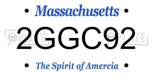 2GGC92 Massachusetts License Plate