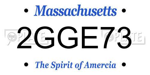 2GGE73 Massachusetts License Plate