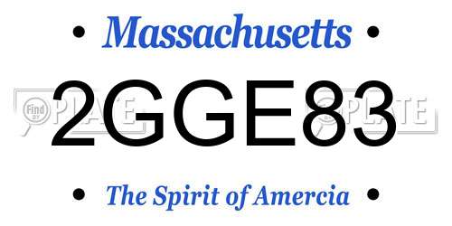 2GGE83 Massachusetts License Plate