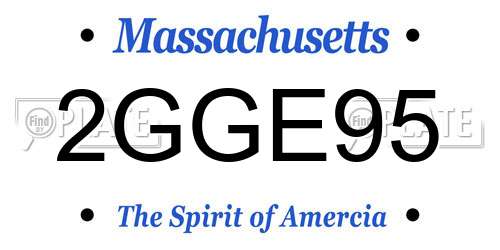 2GGE95 Massachusetts License Plate