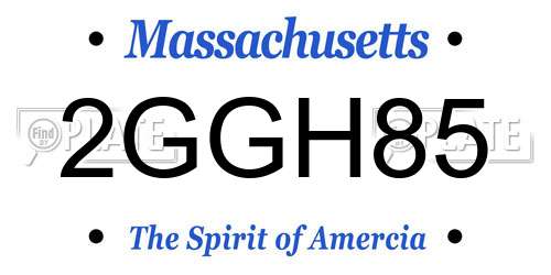 2GGH85 Massachusetts License Plate