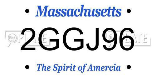2GGJ96 Massachusetts License Plate