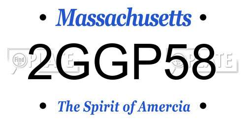 2GGP58 Massachusetts License Plate